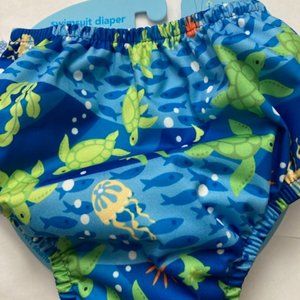Cute Blue Swimsuit Diaper Reusable and Absorbent 24 Monthes